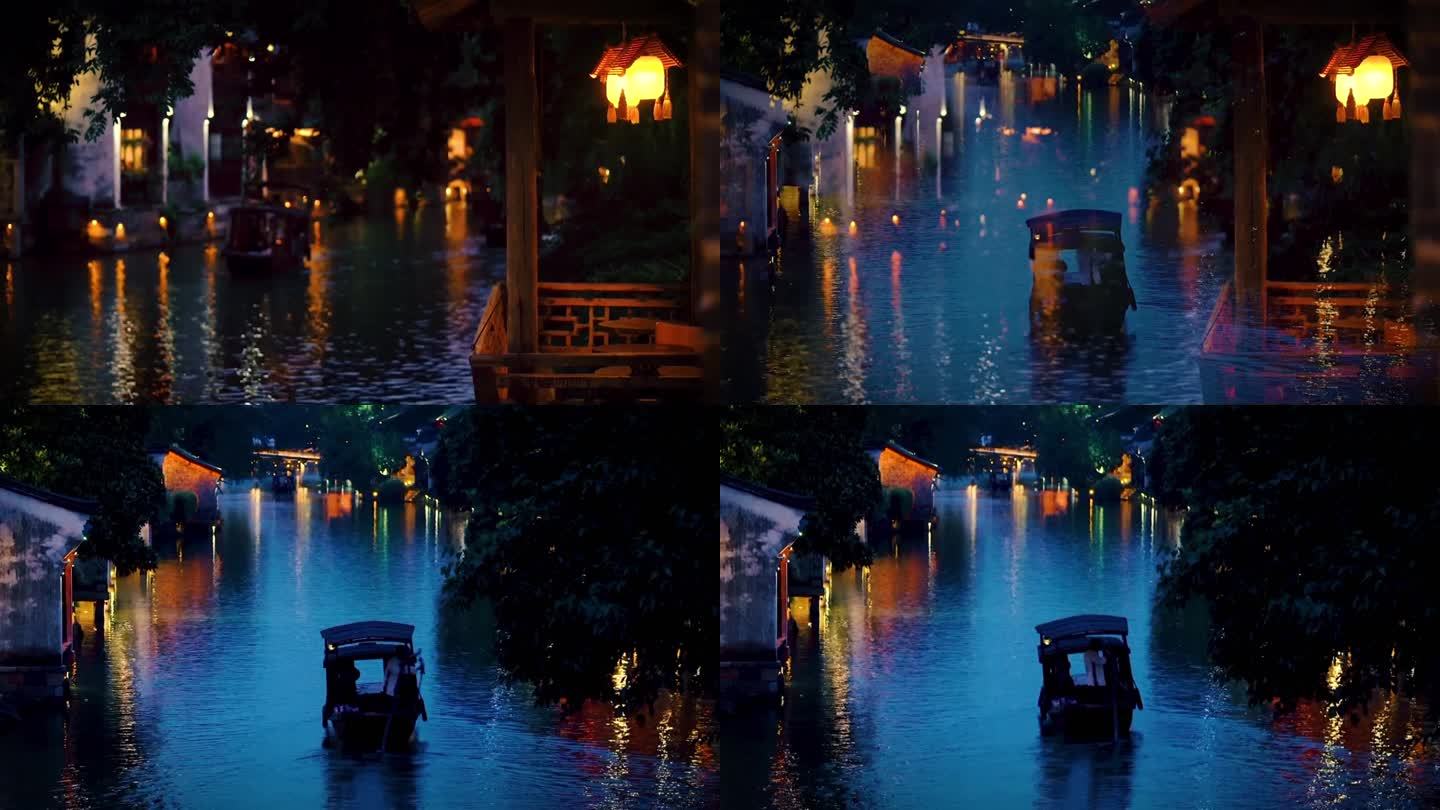 【可商用江南合集】水乡古镇夜景