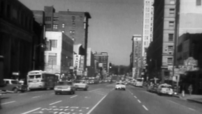 40年代美国伯明翰亚拉巴马州城市街道建筑
