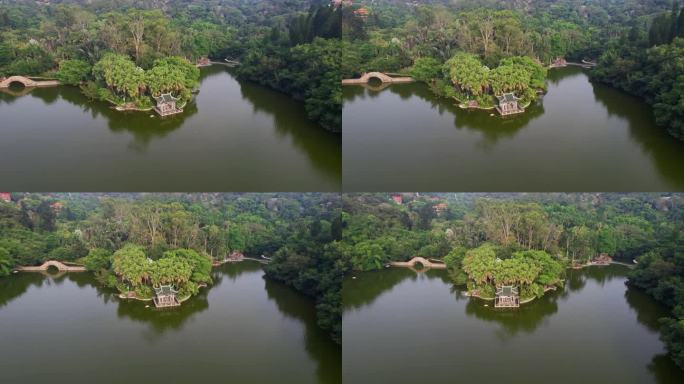 航拍厦门植物园景观