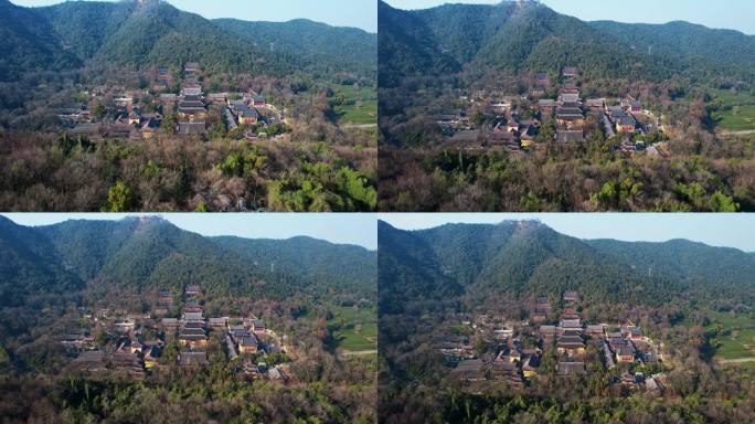 航拍杭州灵隐寺  寺庙