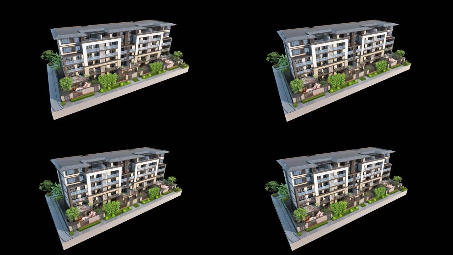 花园洋房建筑模型多方位展示
