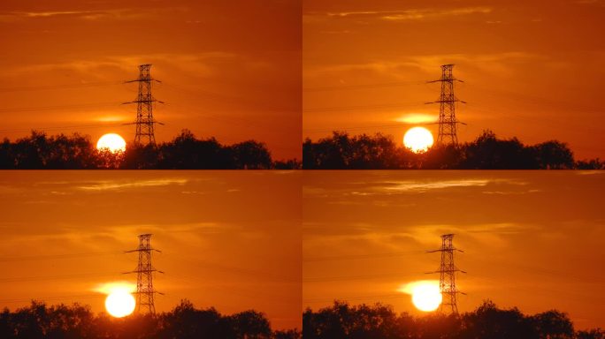 树林日出朝阳升起延时