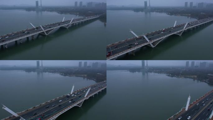 无锡蠡湖大桥慢镜头航拍1