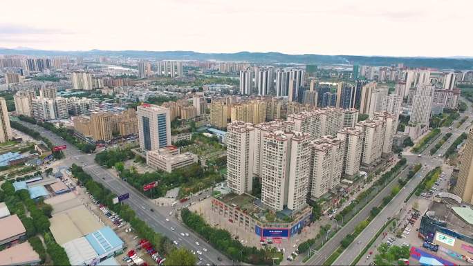 绵阳江油城区城市航拍