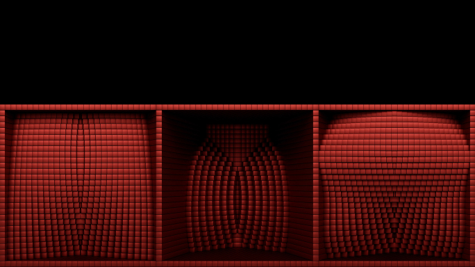 【裸眼3D】艺术盒子方形空间矩阵黑红变化