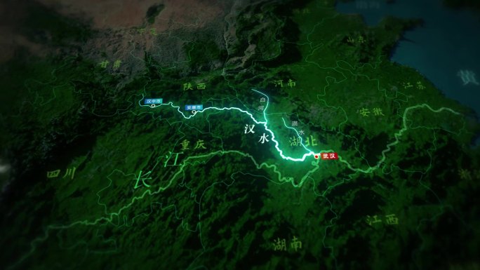 汉水水系河流地图 （AE）