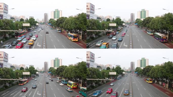 绵阳涪城区临园干道火车站城市车流延时