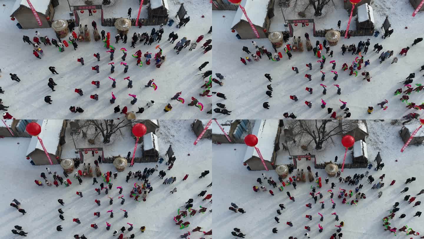 吉林市雪地上表演扭秧歌