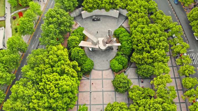 航拍上海五卅运动纪念碑