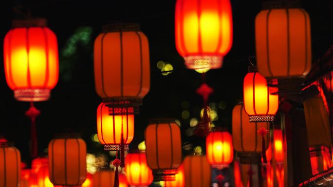 过年春节节日庙会中国风中式元素古风红灯笼