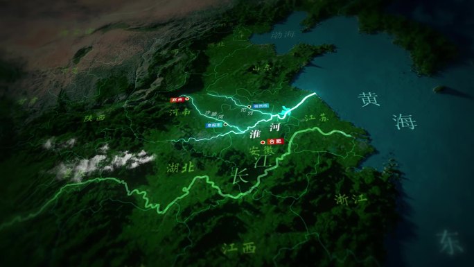 淮河水系河流地图 （AE）