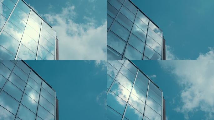 大楼 外墙 玻璃 蓝天 白云 倒影 企业