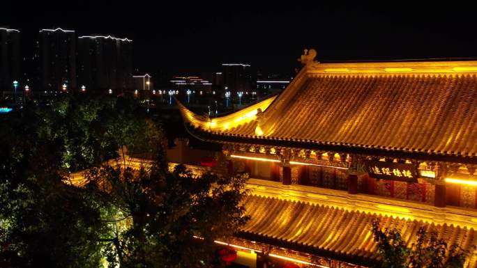 建昌古城 古城 夜景航拍实拍城市风光