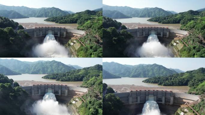 【航拍合集】湖南欧阳海水库大坝开闸泄洪