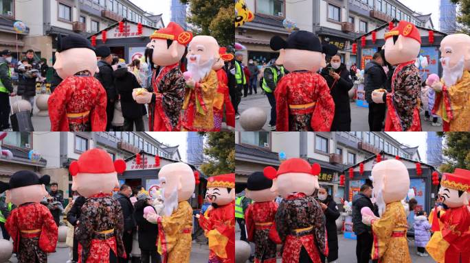 实拍财神节送祝福