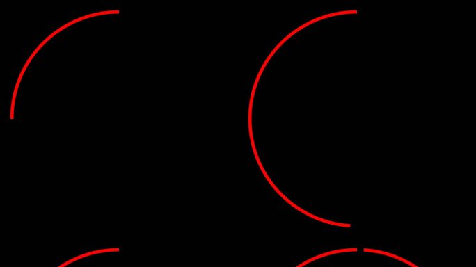红色圆圈几何画圆动画