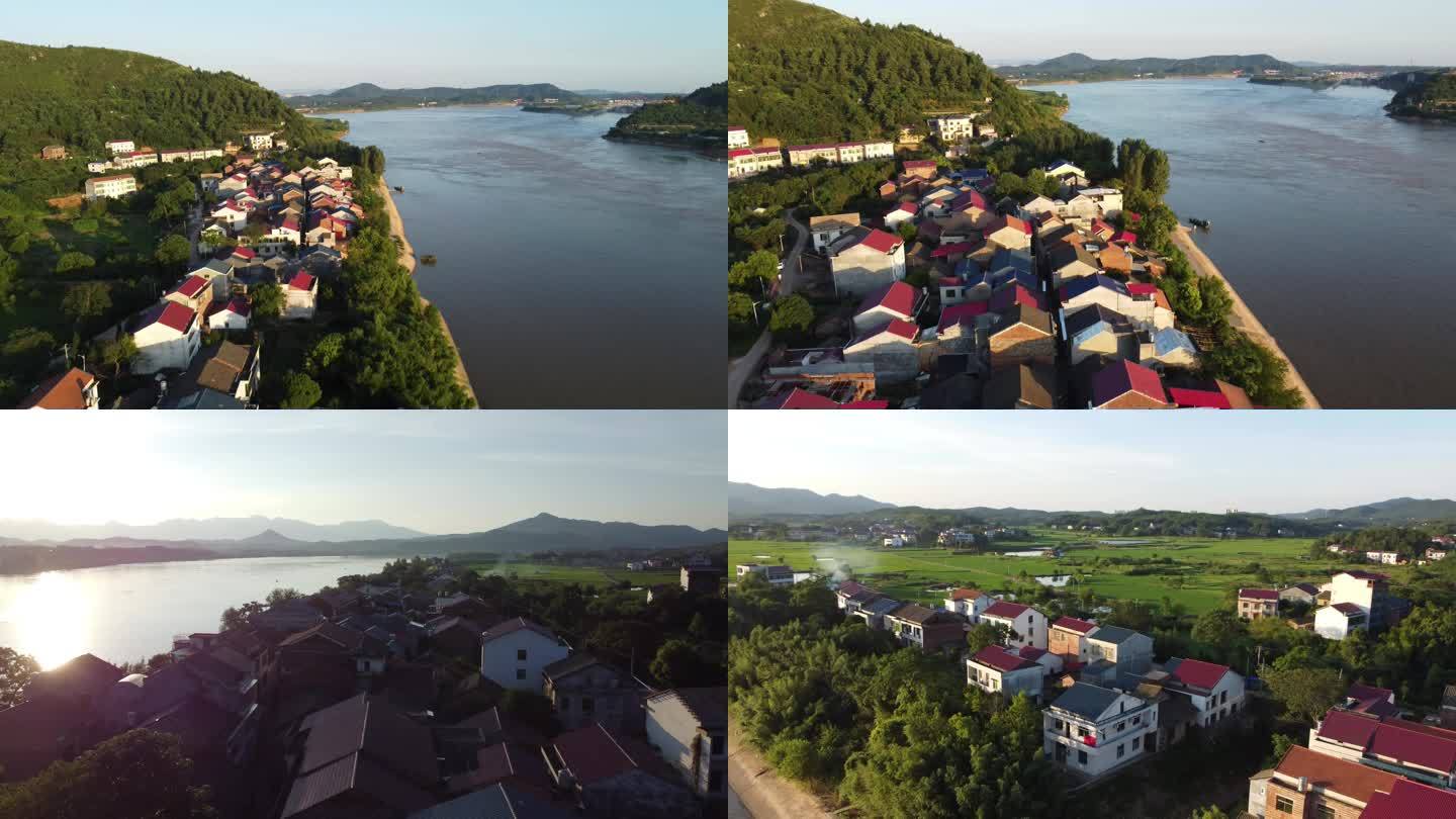 【镜头合集】湘江古镇美丽的乡村风光航拍