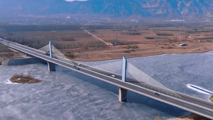 航拍太原汾河北环高速桥延时1080P
