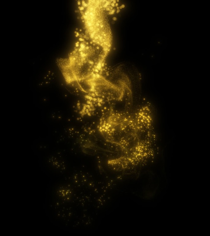 金色流体光效粒子带透明通道