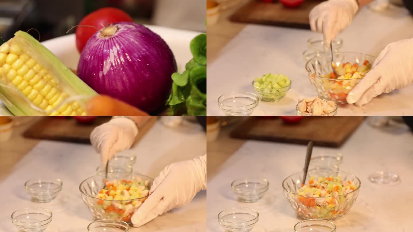 蔬菜玉米沙拉延时洋葱生菜