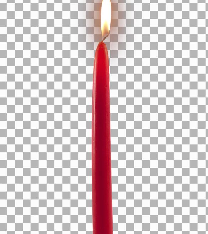 红色蜡烛燃烧【带通道】