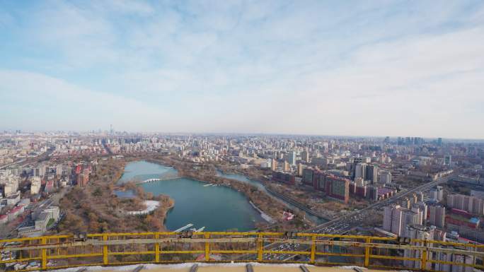 俯瞰北京城日景