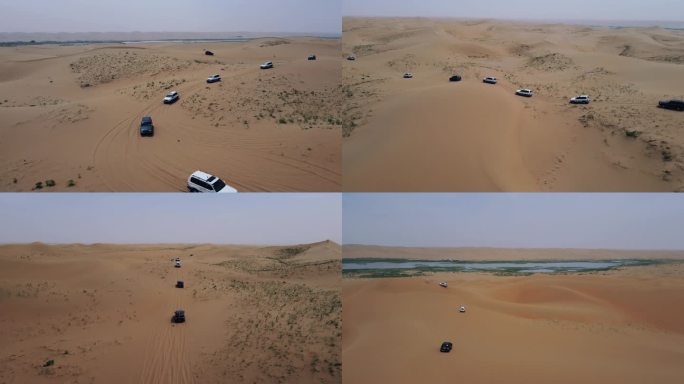 31段素材：4K航拍沙漠越野车