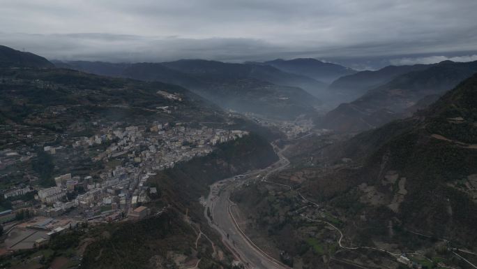 四川省大凉山美姑县航拍