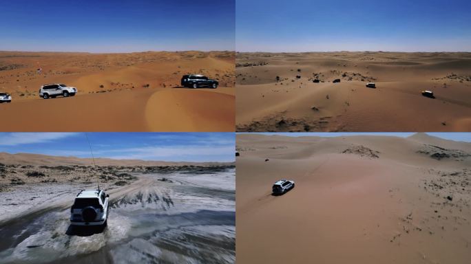 27段素材：4K航拍沙漠越野车