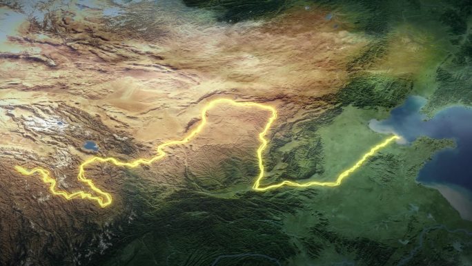 黄河流域_真实地图