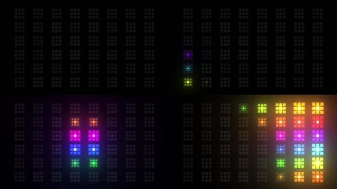 4K七彩LED泛光灯阵列开关动画