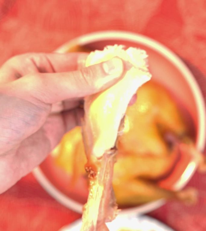 手工艺 传统手工作法 腌制鸡 手撕鸡