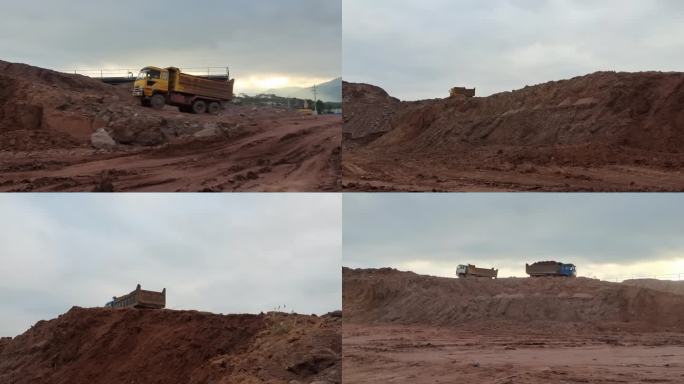 基建工程工地泥头车搬运沙石工程车辆拉土车