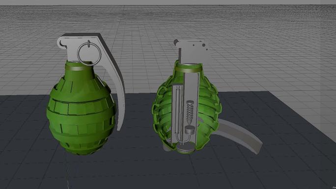 c4d手雷剖面——军事武器教学