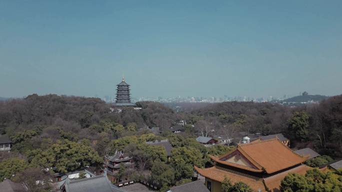 「杭州」城市 雷峰塔 净慈寺 鸽子 西湖