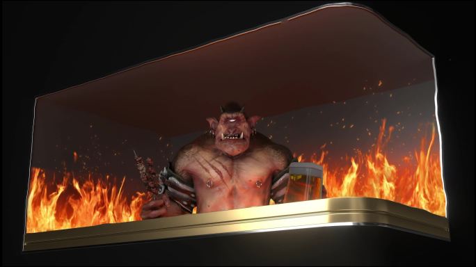 火焰巨人裸眼3d动画（可定制）