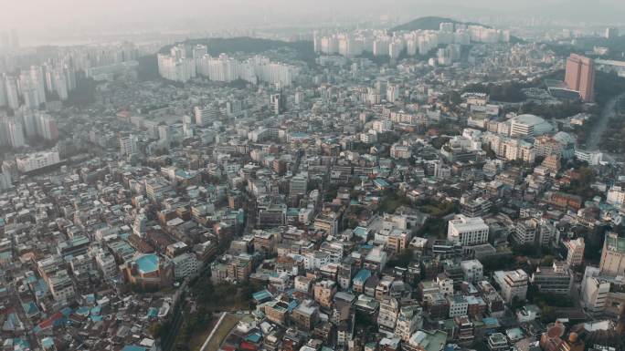 韩国首尔城市航拍