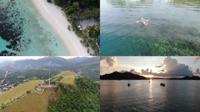 菲律宾-巴拉望-科隆岛航拍及水下珊瑚