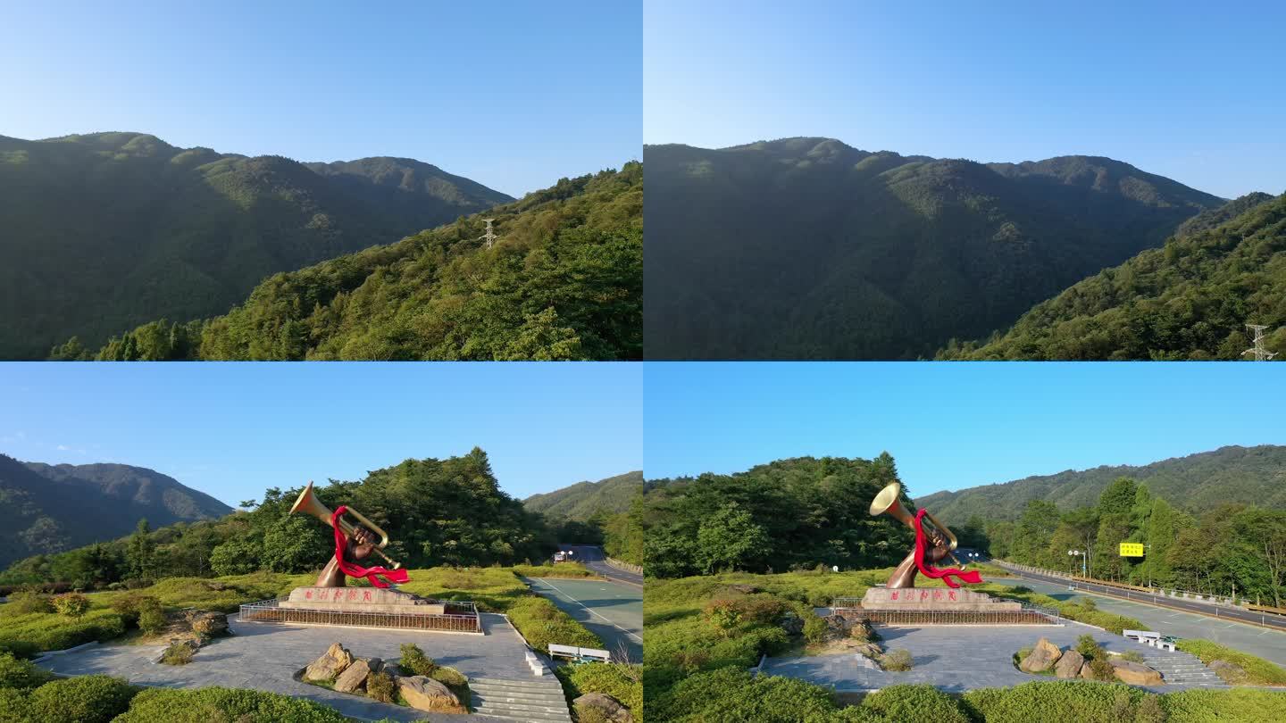 4K井冈山红色雕塑胜利的号角