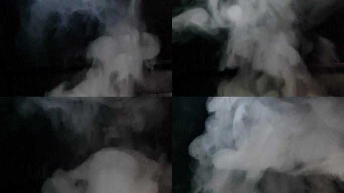 雾白色烟雾飘雾气黑白水蒸汽 蒸气 蒸气
