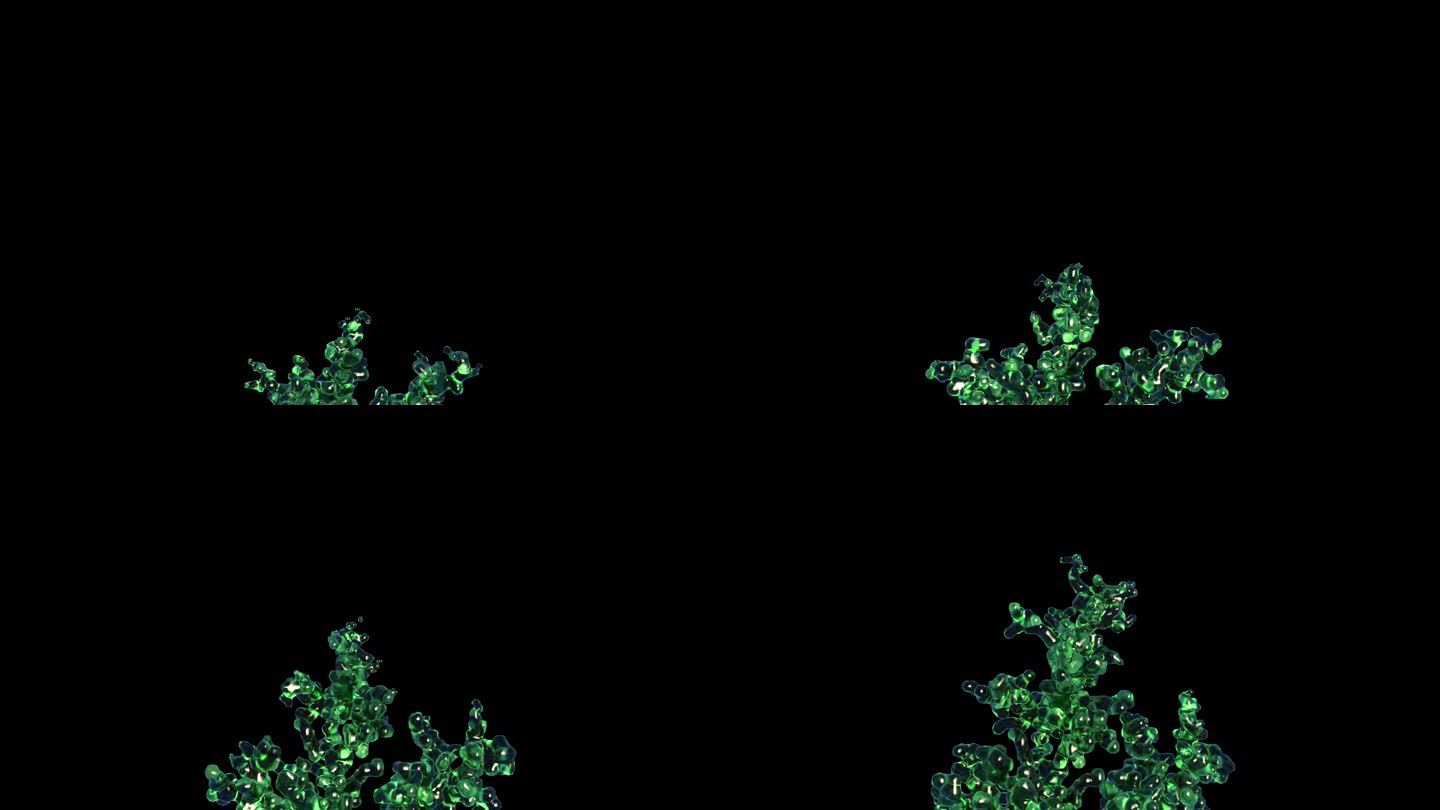 4K绿色抽象细胞生长