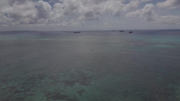 4K美国塞班海岛大海悬崖海浪礁石风光航拍