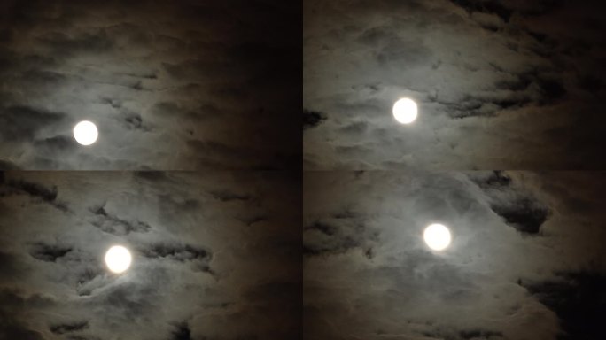 八月十五升起的大月亮云遮月
