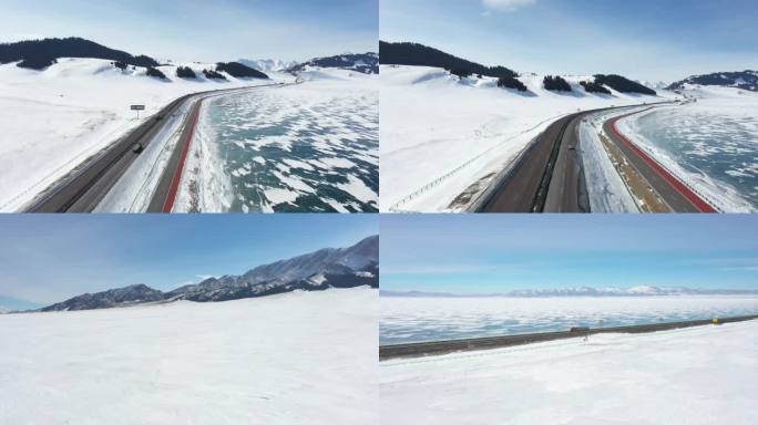新疆赛里木湖冬季4K航拍002