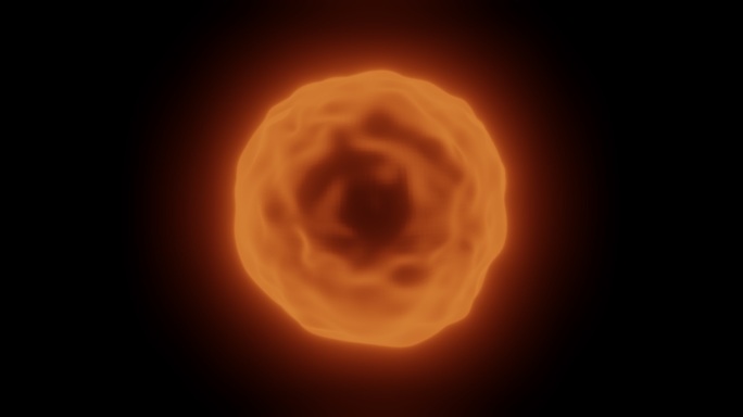 科技感自发光辉光效果球体橙色