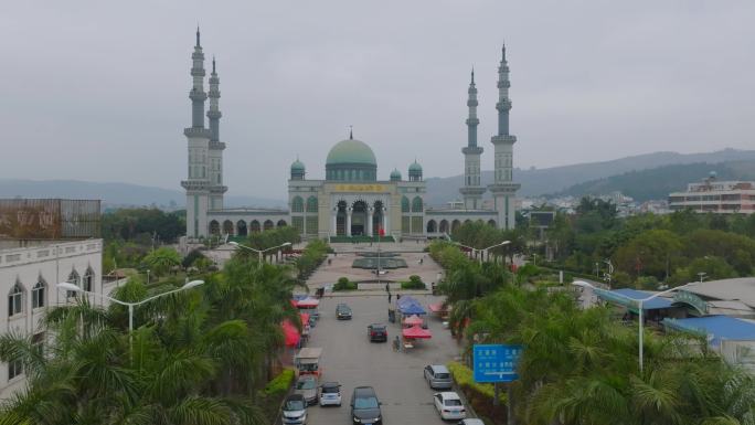 云南个旧最大清真寺航拍