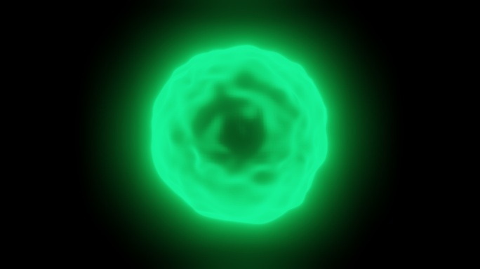 科技感自发光辉光效果球体绿色