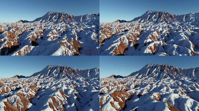 河西走廊雪域山脉祁连雪景浴雪丹霞大气场景