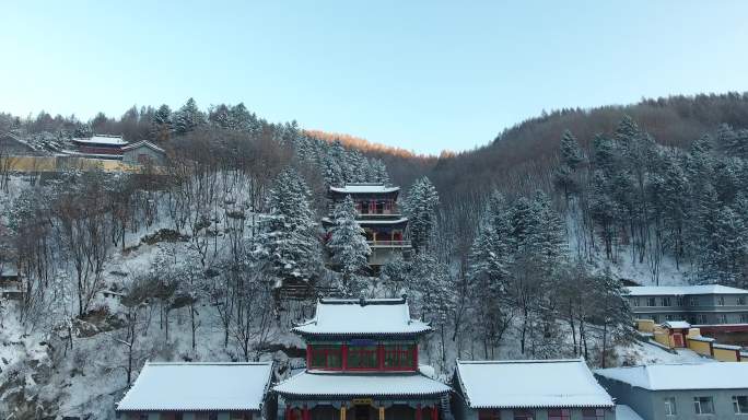 长白山如来寺  寺庙雪景 长白山