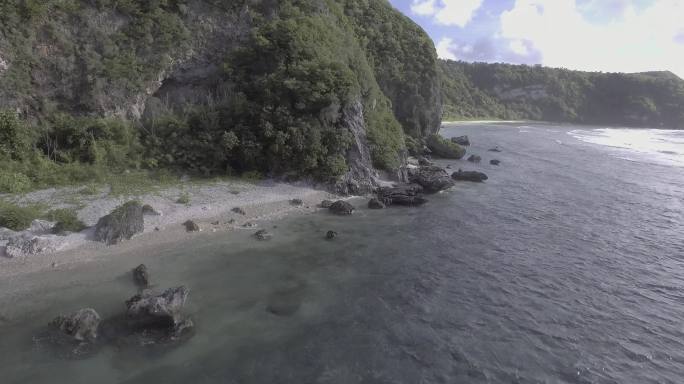 4K美国塞班海岛大海悬崖海浪礁石风光航拍